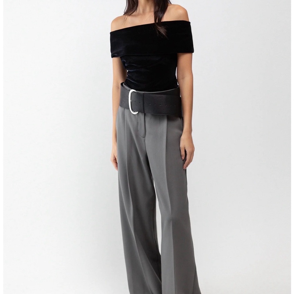 OAK + FORT Black  off-shoulder top.